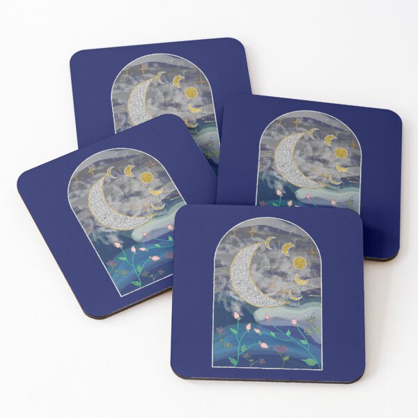 Item preview, Celestial Dance of Moon Phases and Flowers designed and sold by AdriaCaps Art & Design.