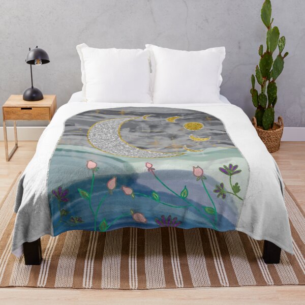 Item preview, Celestial Dance of Moon Phases and Flowers designed and sold by AdriaCaps Art & Design.