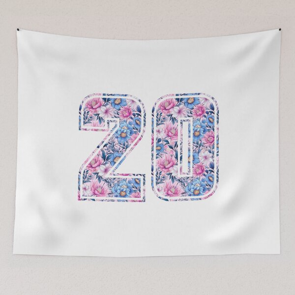 Item preview, 20th Birthday, floral number 20, woman’s designed and sold by iclipart.