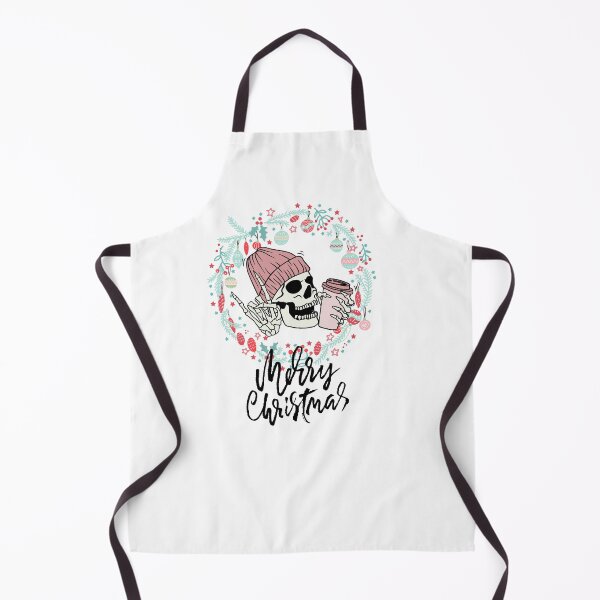 Item preview, dead inside vintage - christmas holly spirit  - skeleton christmas spirit -  Cool skull with hat and coffee designed and sold by Carola-art.