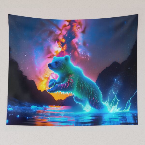 Item preview, Blacklight Style Cave Bear Luminous Leap designed and sold by Matt's Artificial Nature.