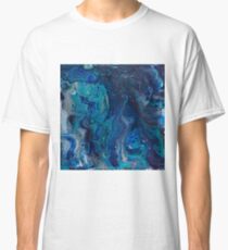 blue painting fluid art acrylic hand made Classic T-Shirt