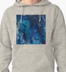 blue painting fluid art acrylic hand made Pullover Hoodie
