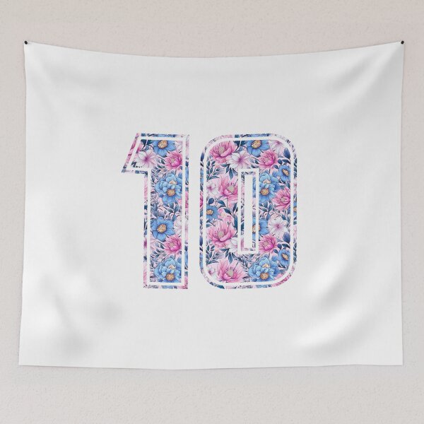 Item preview, Décimo cumpleaños, floral número 10, niña, niños designed and sold by iclipart.