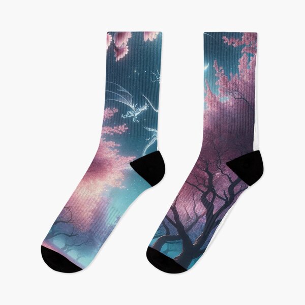 Item preview, Celestial Dragons in the Sakura Forest designed and sold by Art-of-AI.