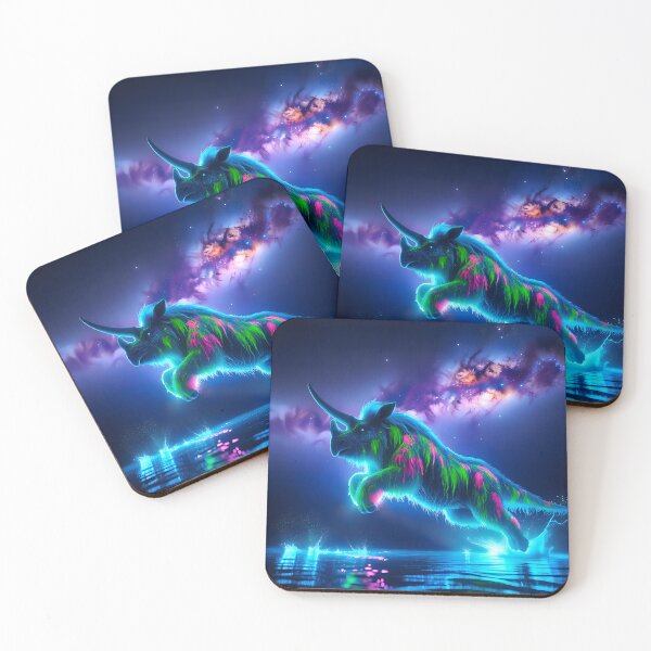 Item preview, Blacklight Style Woolly Rhinoceros Luminous Leap designed and sold by Matt's Artificial Nature.