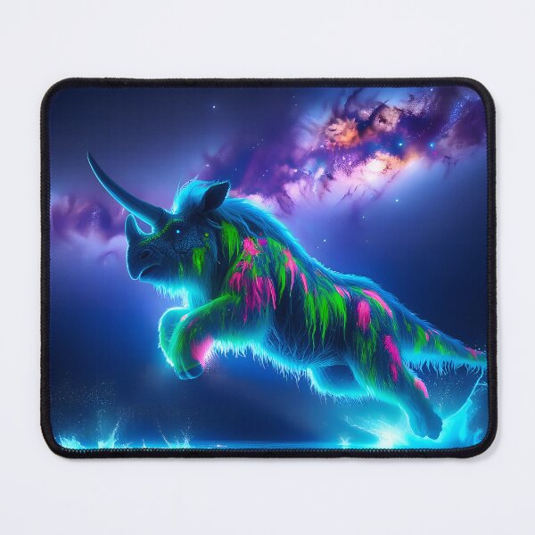 Item preview, Blacklight Style Woolly Rhinoceros Luminous Leap designed and sold by Matt's Artificial Nature.
