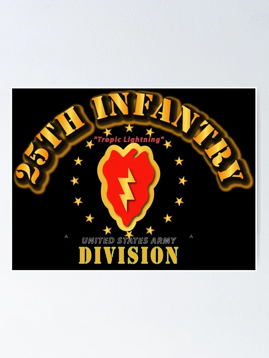 25th Infantry Division Tactical UV Decal | Lightning Strikes – Anytime, Anywhere! | Available in Traditional or Tactical Colors