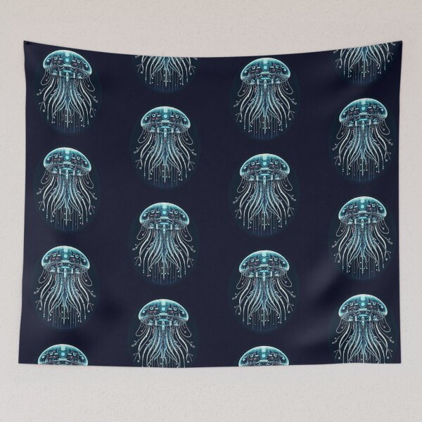 Item preview, Ocean Drifter - Cyber Jellyfish designed and sold by MrAI-Store.