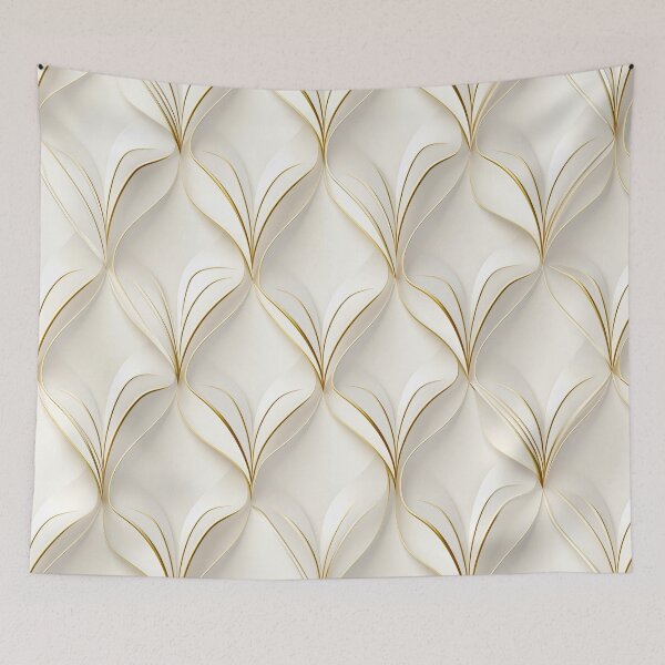 Item preview, Gatsby-Inspired Gold And White Abstract Art Deco Pattern designed and sold by Vic Torys ☆.