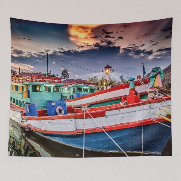 Item preview, Fishing Boat and Lighthouse designed and sold by AJEvans.