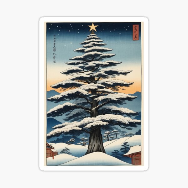 Item preview, Christmas Tree, Japanese Art, Woodblock Print designed and sold by Planthem.
