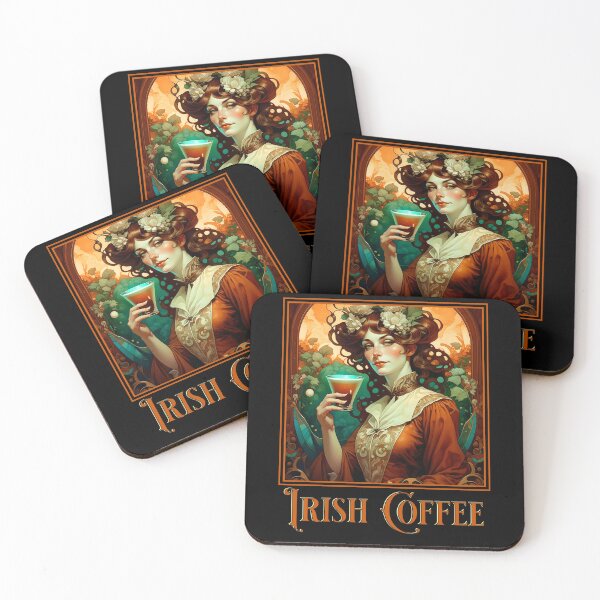 Item preview, Irish Coffee Art Nouveau designed and sold by HolidayBug.