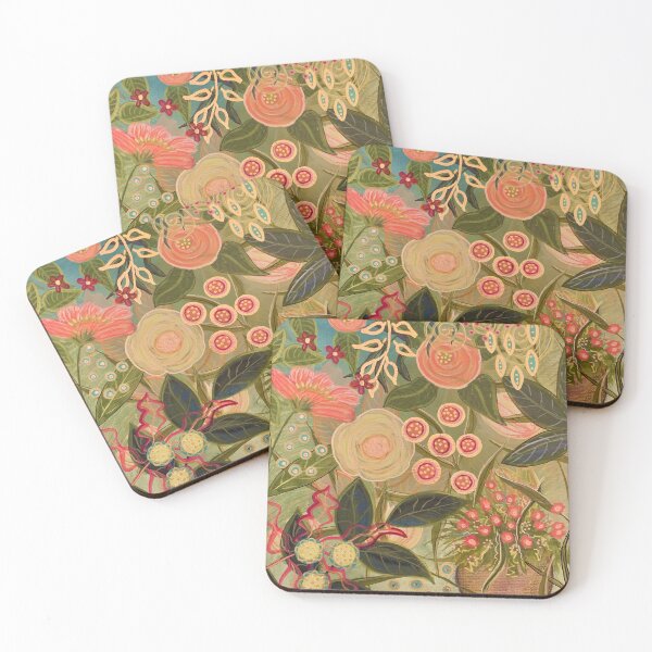 Item preview, Coral and Gold Garden designed and sold by Jeanne McKinnon.