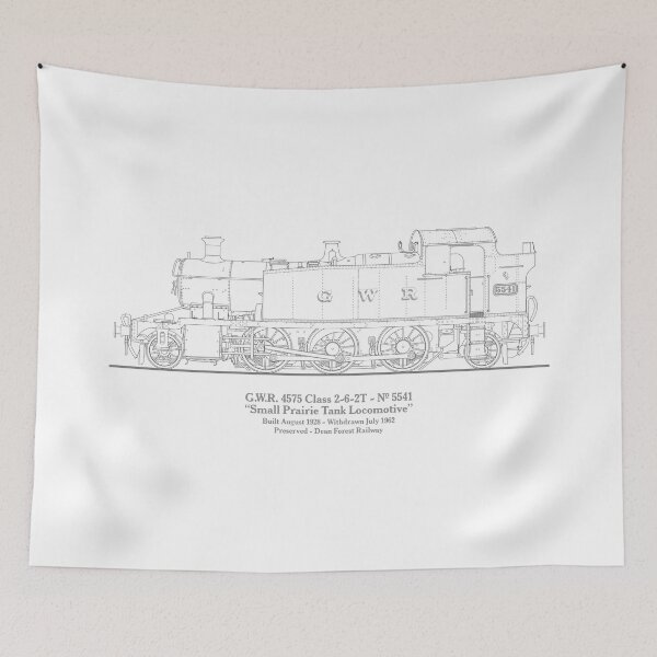 Item preview, GWR Small Prairie Class 4575 Tank Locomotive Drawing designed and sold by Steve H Clark.