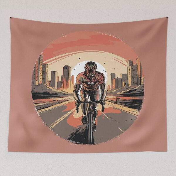 Item preview, A cyclist setting with sun in the background. designed and sold by Hisirdoux.