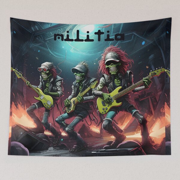 Item preview, Alien Rock Band Concert Apocalyptic Sci-Fi Artwork designed and sold by inkArtistryfine.