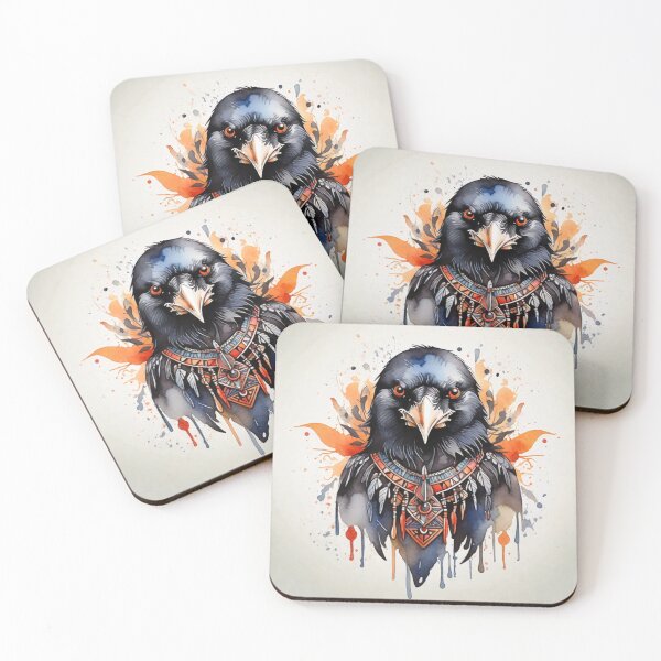 Item preview, Crow tribal watercolor designed and sold by shokA Design.