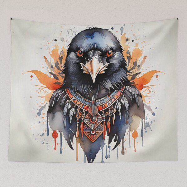 Item preview, Crow tribal watercolor designed and sold by shokA Design.