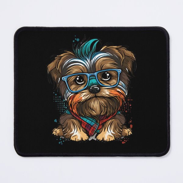 Item preview, Colorful Kawaii Shorkie Hipster designed and sold by Leonardo Palumbo.