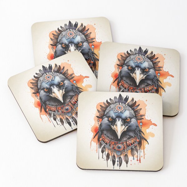 Item preview, Crow tribal watercolor designed and sold by shokA Design.