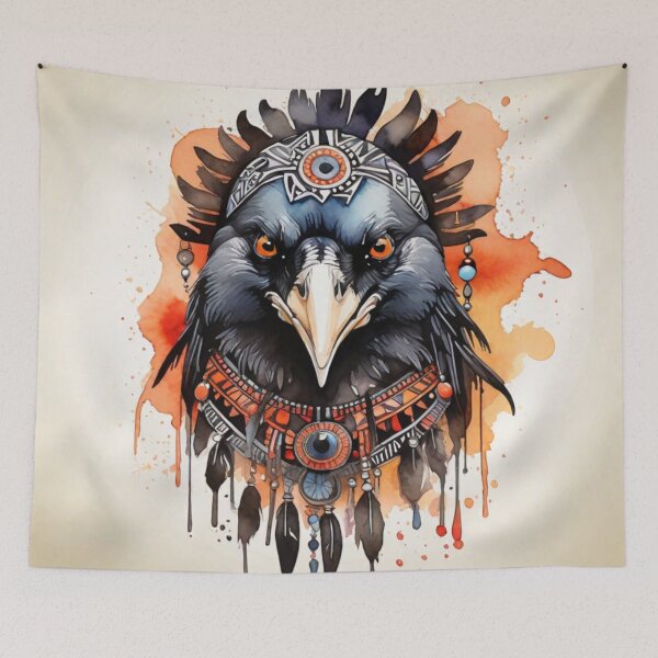 Item preview, Crow tribal watercolor designed and sold by shokA Design.