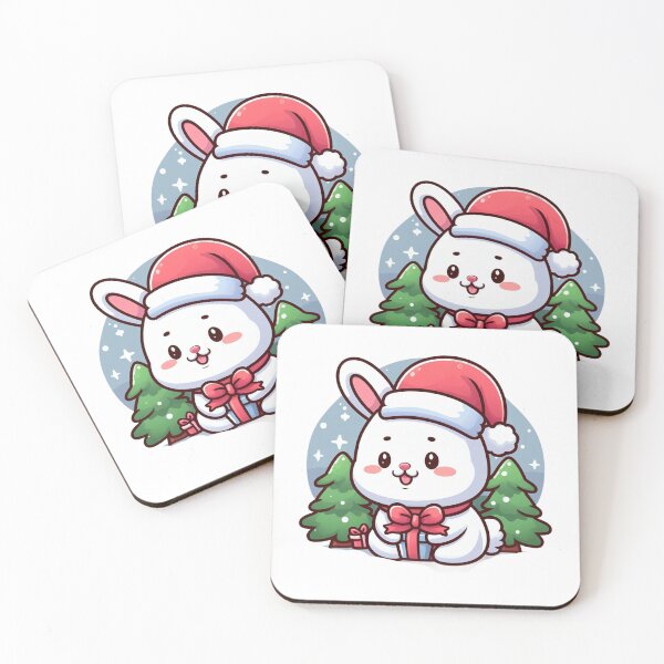 Item preview, Cute white bunny in santa hat designed and sold by Wxjtecki.