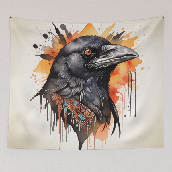 Item preview, Crow tribal watercolor designed and sold by shokA Design.