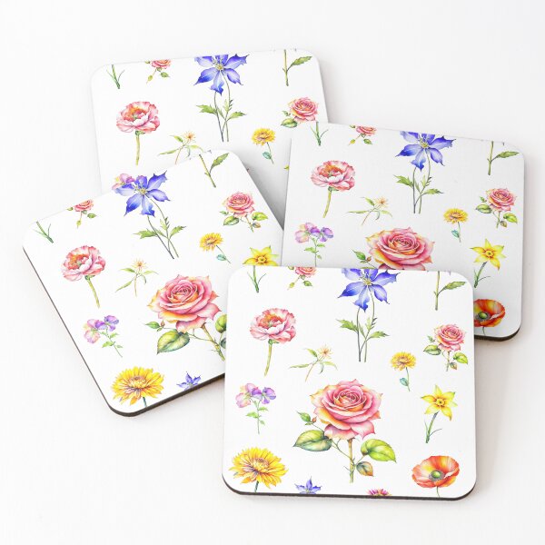 Item preview, Flower watercolor pattern designed and sold by Mlaniel.