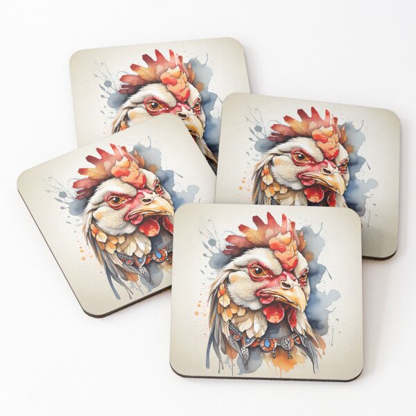 Item preview, chicken tribal watercolor designed and sold by shokA Design.