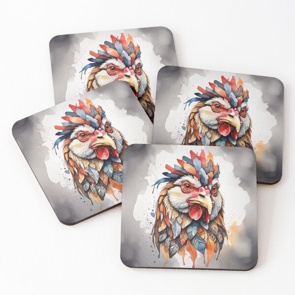 Item preview, chicken tribal watercolor designed and sold by shokA Design.