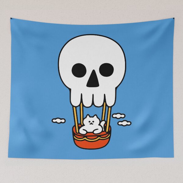 Item preview, Cat up in Skull Balloon designed and sold by obinsun.