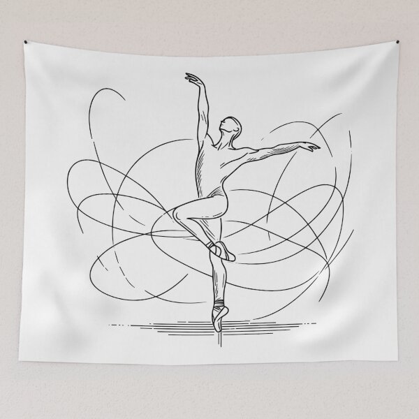 Item preview, Black one line art Ballet Male dancer designed and sold by PrintSoulDesign.
