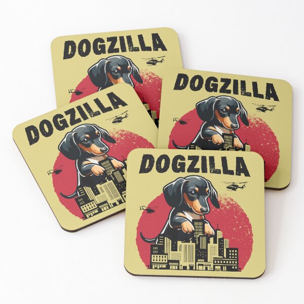 Item preview, Dogzilla Funny Giant Dachshund Wiener Dog in City designed and sold by d247.