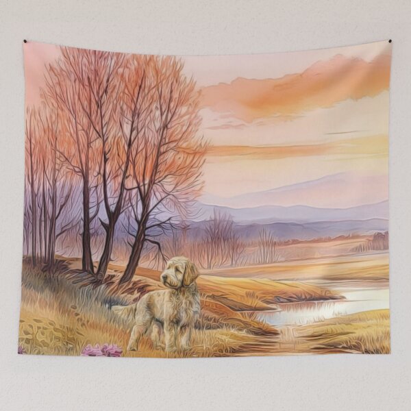 Item preview, Serene Landscape Dog designed and sold by HappyLifeCreate.