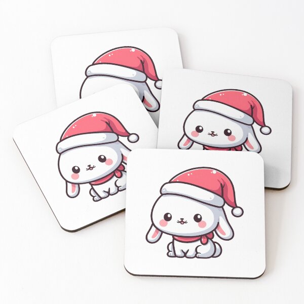 Item preview, Cute white bunny in santa hat designed and sold by Wxjtecki.