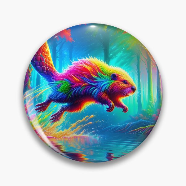Item preview, Psychedelic Giant Beaver Luminous Leap designed and sold by Matt's Artificial Nature.