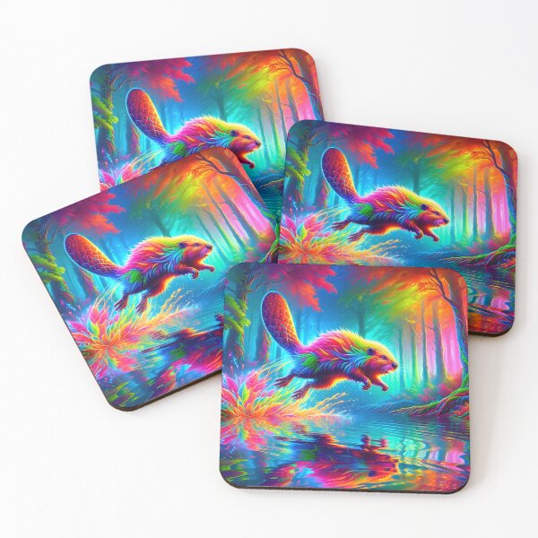 Item preview, Psychedelic Giant Beaver Luminous Leap designed and sold by Matt's Artificial Nature.