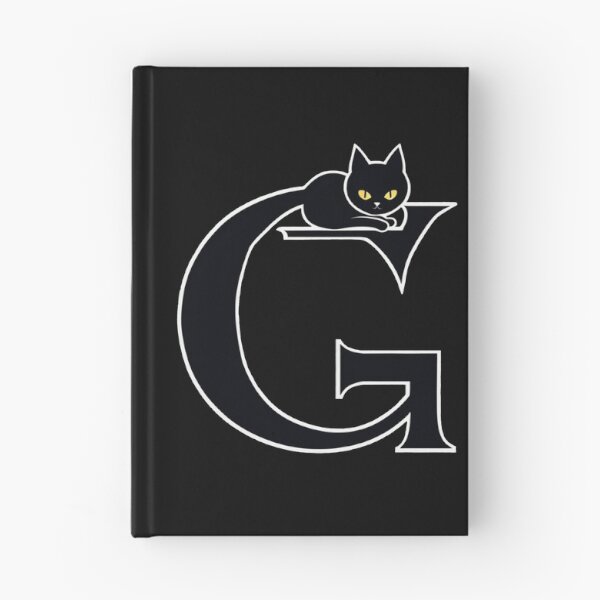 Item preview, Black Capital Letter G Monogram with Black Cat | Alphabet Letters | Cat Illustration designed and sold by UnhingedBird.