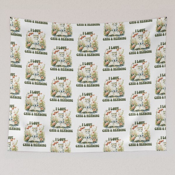 Item preview, I Love Cats and Reading Nature Fungi Mushroom Kitten Unisex Jersey Tee designed and sold by CORINNE W.