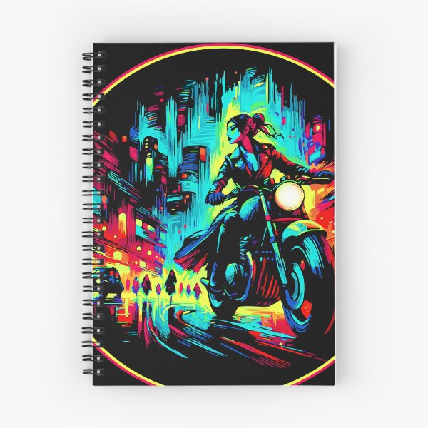 Item preview, Motorcycle Night Rider Through Metropolis Colors designed and sold by House of Sadu by Craitza.