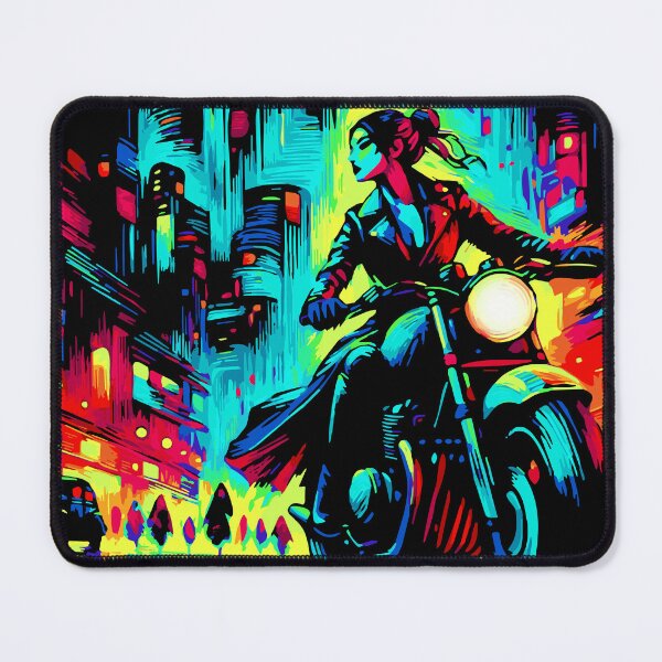 Item preview, Motorcycle Night Rider Through Metropolis Colors designed and sold by House of Sadu by Craitza.