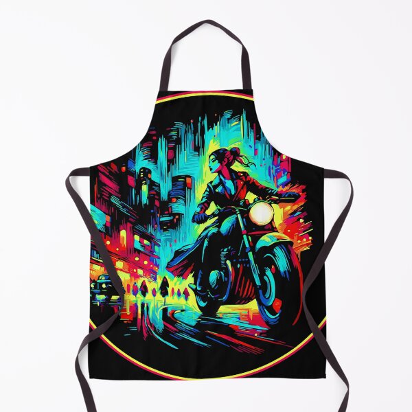 Item preview, Motorcycle Night Rider Through Metropolis Colors designed and sold by House of Sadu by Craitza.