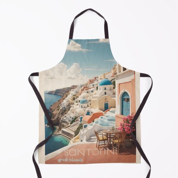 Item preview, Aegean Whispers: Vintage Travel Poster of Santorini designed and sold by Ceemko's Vintage Corner.