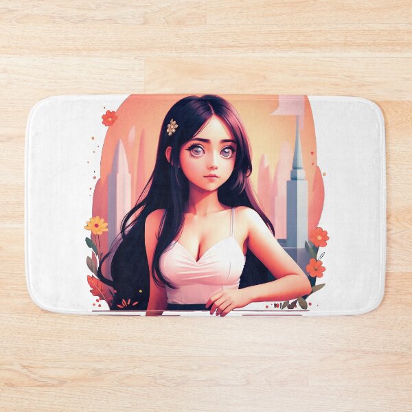 Item preview, Cute girl with big blue eyes on urban background designed and sold by Harmonysens.