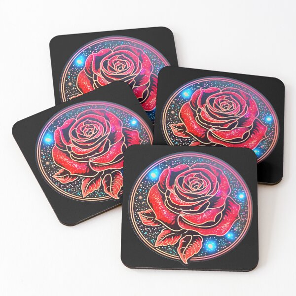 Item preview, Neon red rose designed and sold by AI-Only Creations.