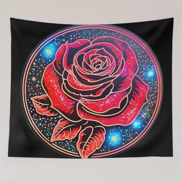 Item preview, Neon red rose designed and sold by AI-Only Creations.