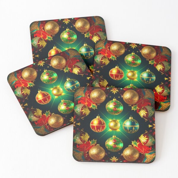 Item preview, beautiful Christmas balls in golden pollen designed and sold by aipaint.
