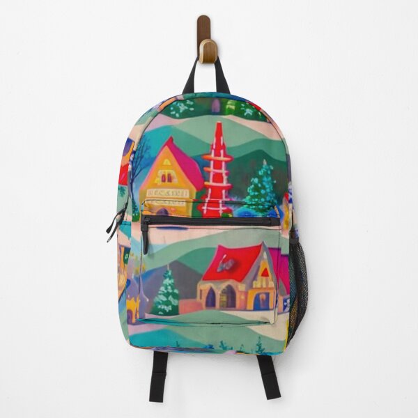Item preview, Christmas Town - Winter Christmas Village - Houses Pattern - Icy Green - Joyeux Noel - In Vintage Soft Pastel Color Watercolor Painting designed and sold by MyArt23.