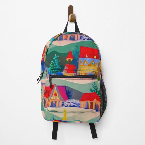 Item preview, Christmas Town - Winter Christmas Village - Houses Pattern - Icy Green - Joyeux Noel - In Vintage Soft Pastel Color Watercolor Painting designed and sold by MyArt23.